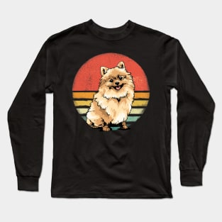 Pomeranian Dog Lover Retro Vintage 70S Long Sleeve T-Shirt